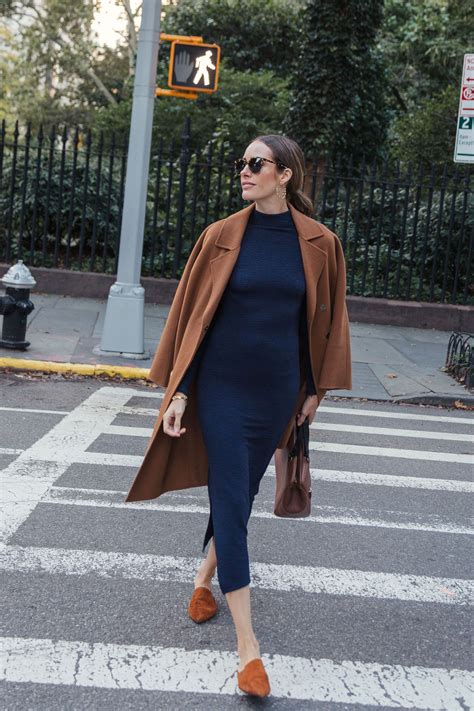 navy blue and tan outfits.